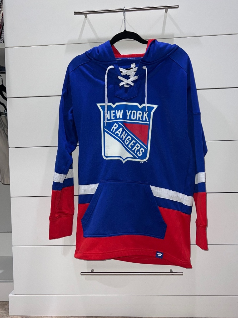 Fanatics New York Rangers Panarin Men’s Small Blue/Red Lace Up Pullover Hoodie